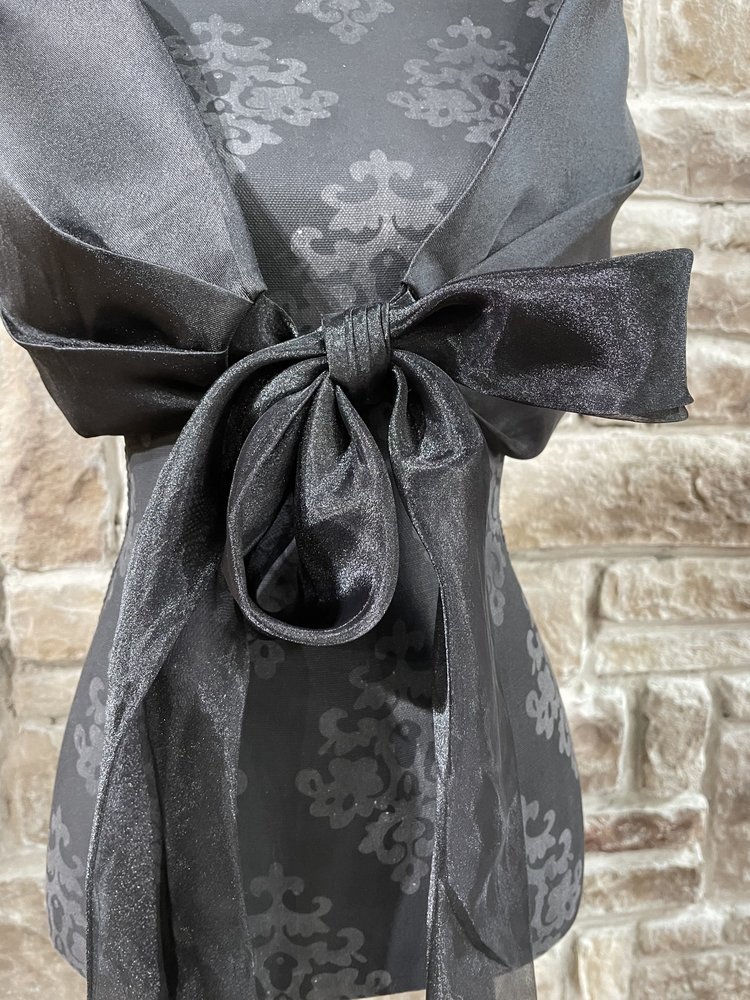 Eliza J Black Mesh Ribbon Shawl, OSFM