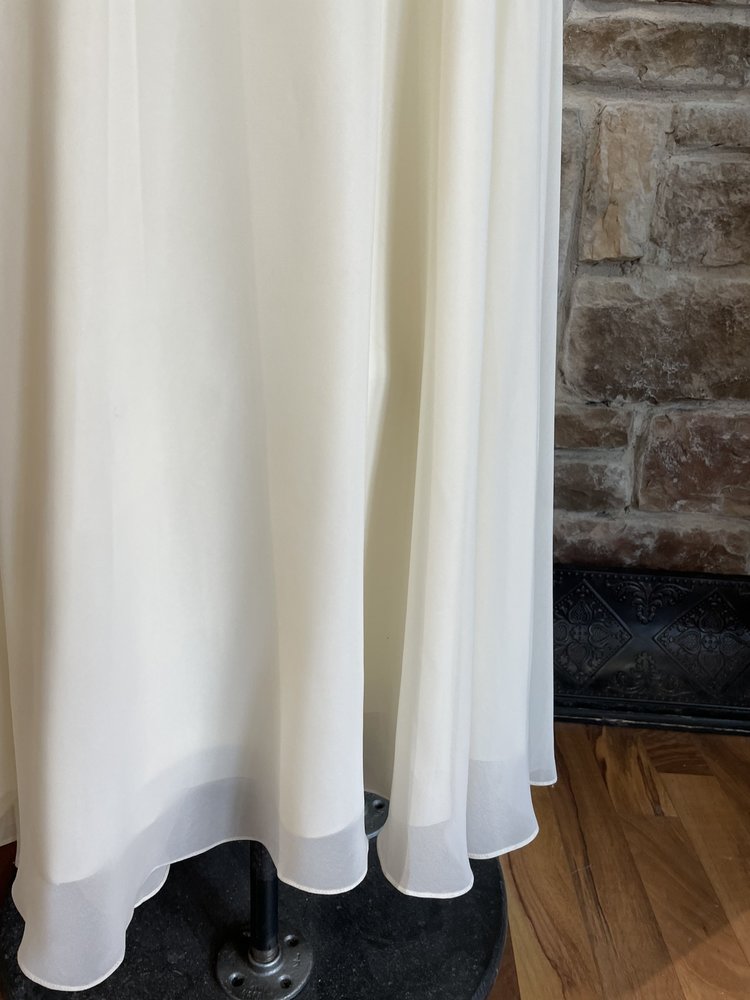 Sue Wong Ivory Chiffon Beaded Gown