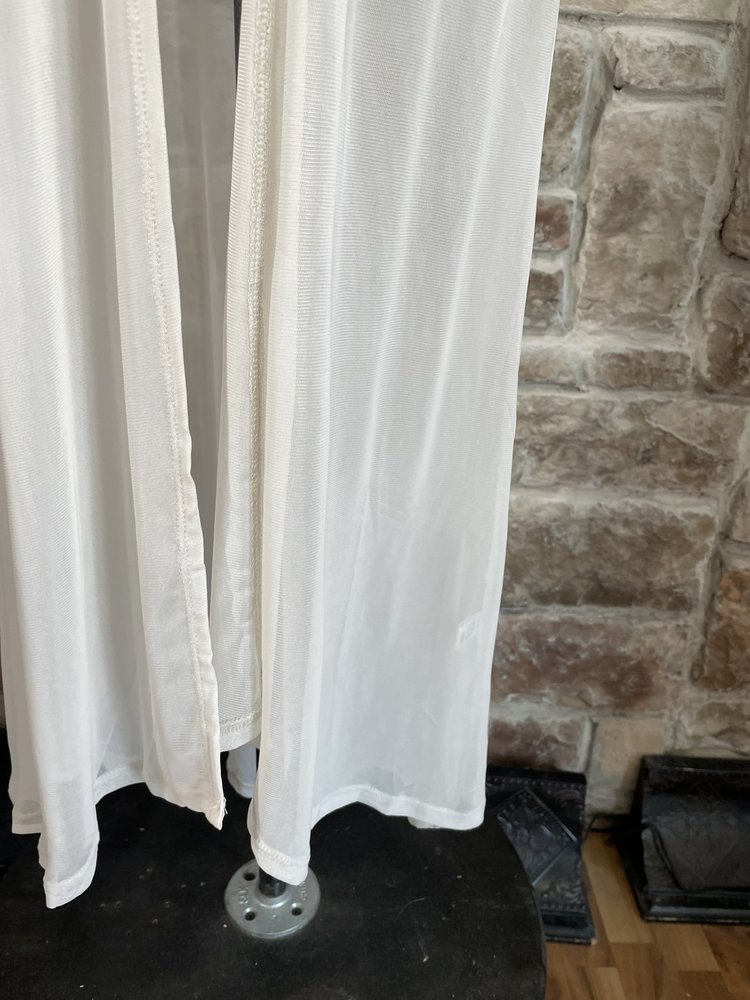 Zenana Outfitters Ivory Mesh Long Cardigan