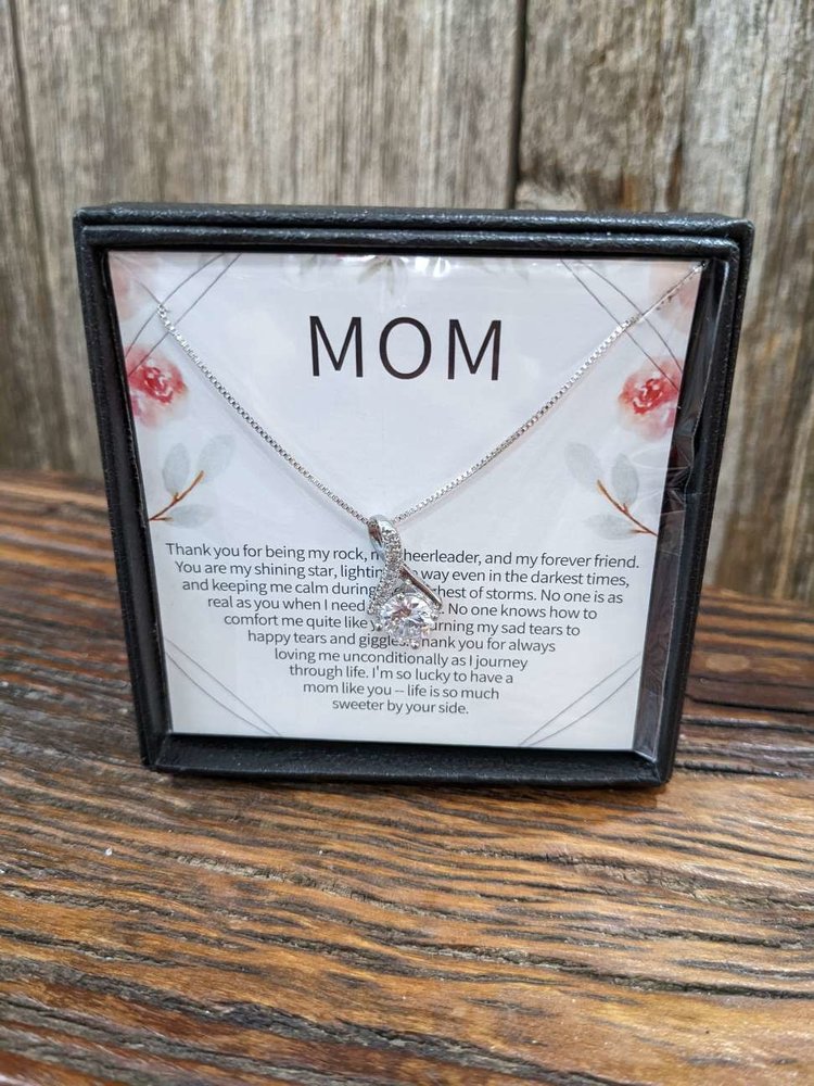 Sterling Silver Necklace w/CZ Swirl Pendant