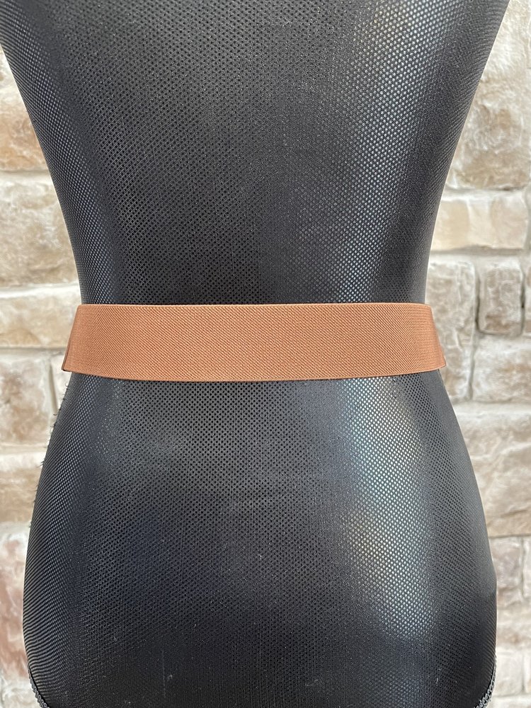 icco Accessories Brown and Gold Stretch Belt, O/S