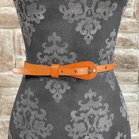 icco Accessories Camel Genuine Leather Thin Paddle Belt, O/S