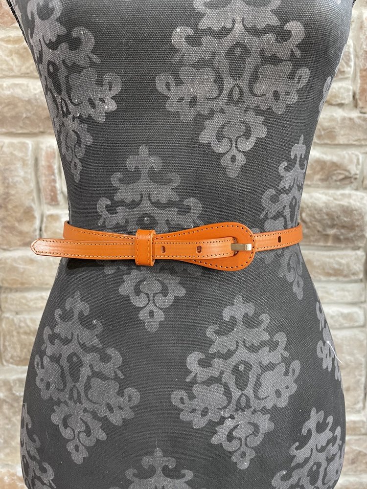 icco Accessories Camel Genuine Leather Thin Paddle Belt, O/S