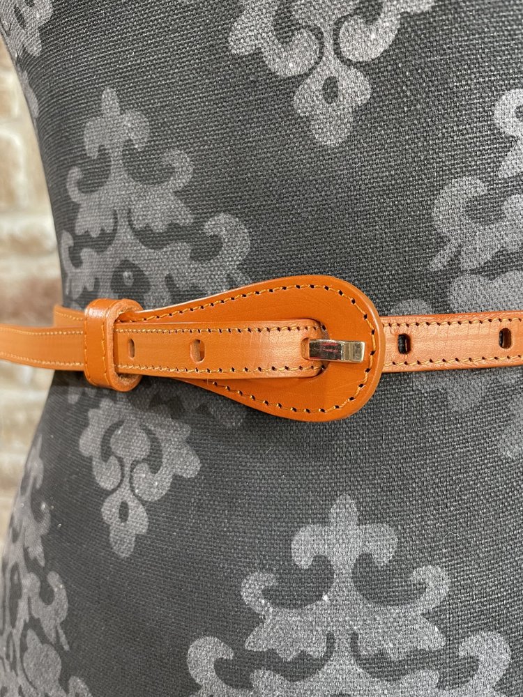 icco Accessories Camel Genuine Leather Thin Paddle Belt, O/S