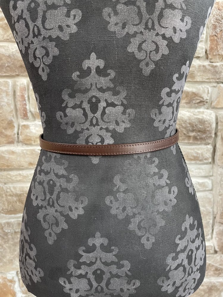 icco Accessories Dark Brown Genuine Leather Thin Paddle Belt, O/S