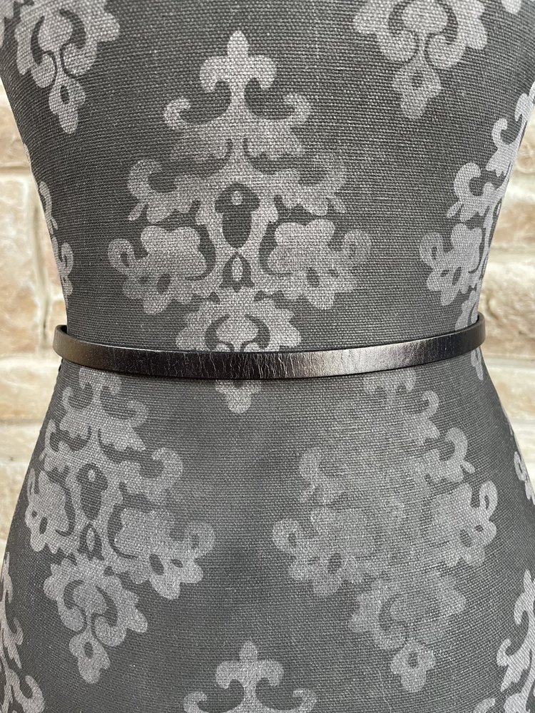 icco Accessories Black and Gold Metal Side Genuine Leather Belt, O/S