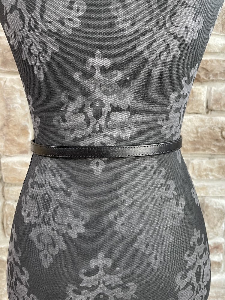 icco Accessories Black Genuine Leather Thin Paddle Belt, O/S