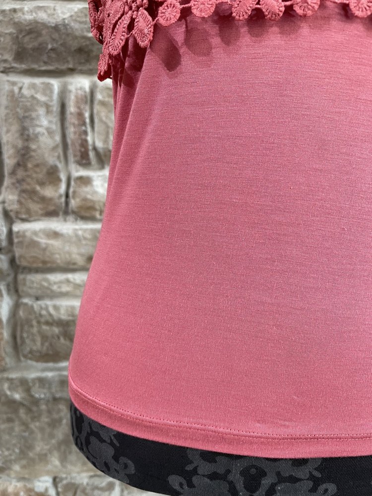 And The Why Coral Lace Bust Strappy Back Tank