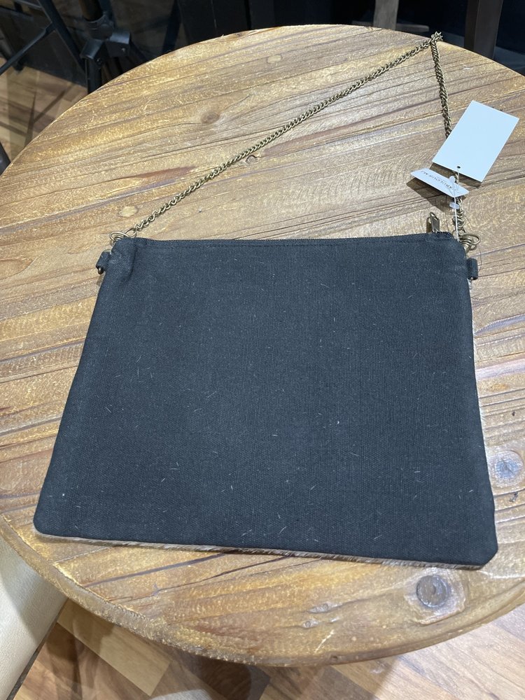 Fabulous MJ White and Black Animal Patterned Leather Crossbody Bag