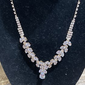 Gold Rhinestone Angel Necklace