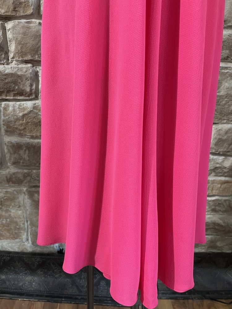 Betsey Johnson Bright Pink Side Tie Crepe Dress, Size 14W