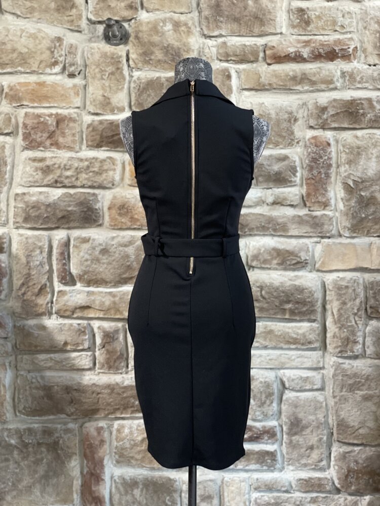 ReVamped Black Gold Button Blazer Dress, Size XS