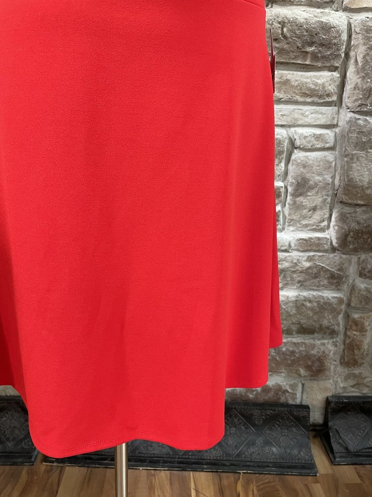 B Darlin Red Scalloped Off the Shoulder Dress, Size 24W