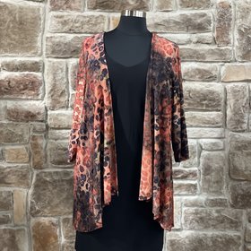 Connected Apparel Black w/ Animal Print Cover Dress, Size 22W