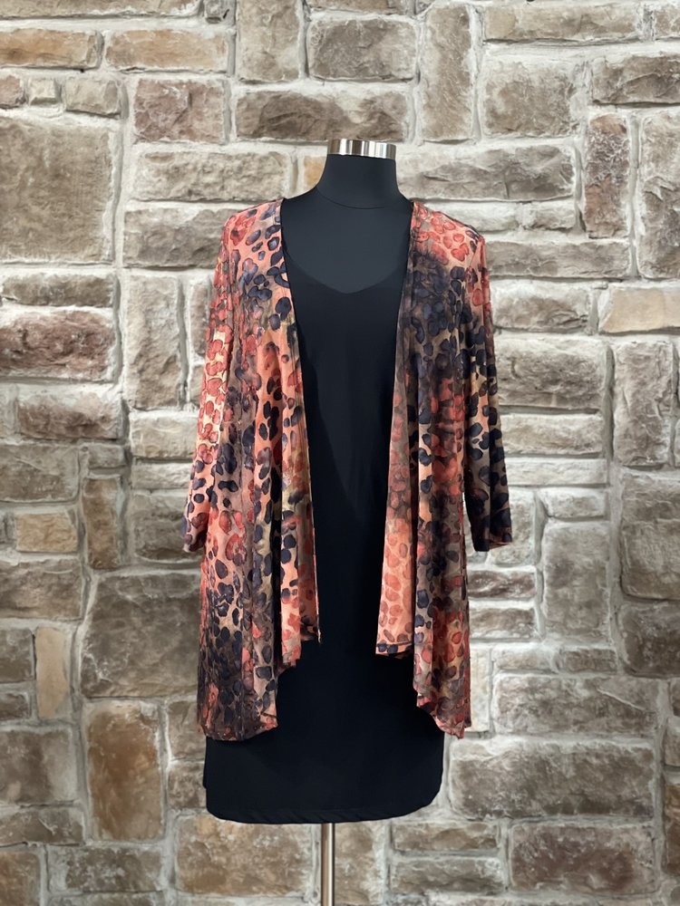 Connected Apparel Black w/ Animal Print Cover Dress, Size 22W