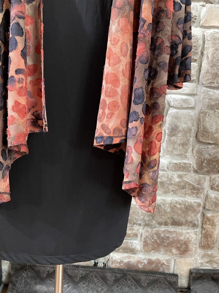 Connected Apparel Black w/ Animal Print Cover Dress, Size 22W