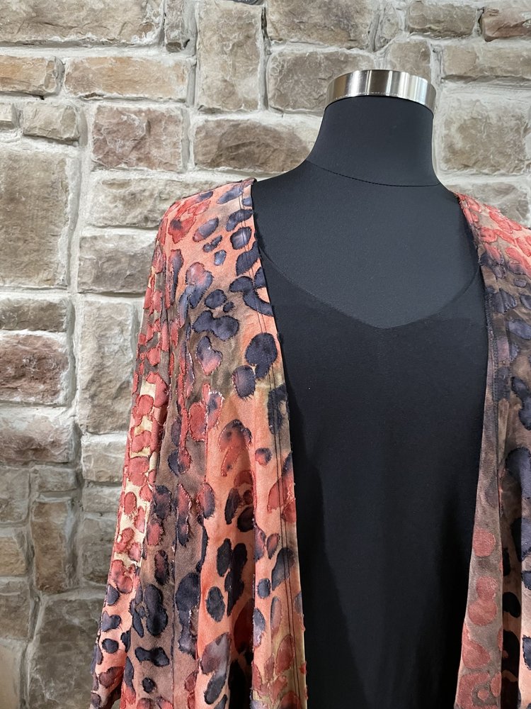 Connected Apparel Black w/ Animal Print Cover Dress, Size 22W