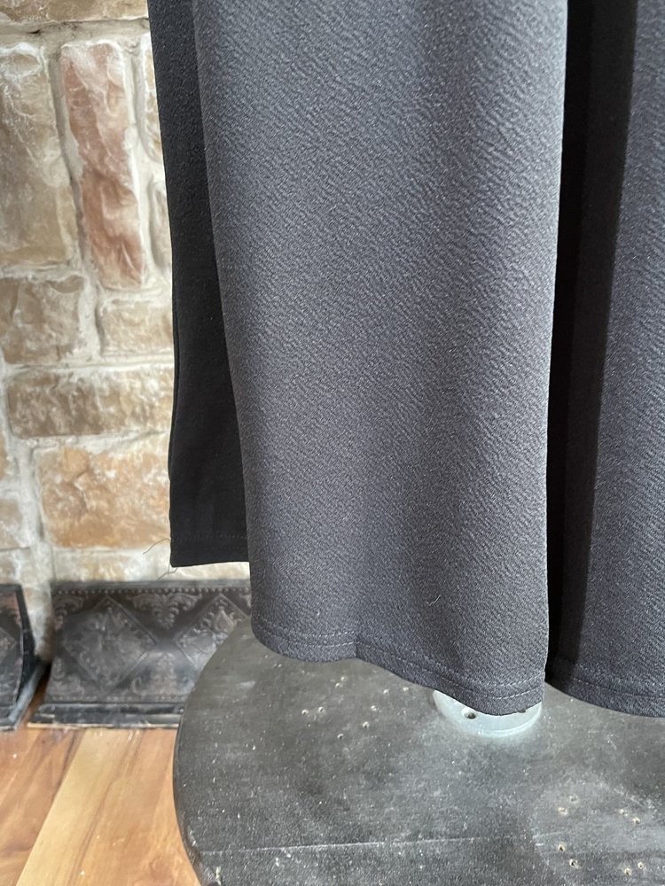 Lemite Black Cropped Wide Leg Tie Waist Pants