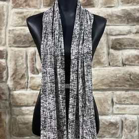 Black and White Burnout Scarf 18x 62