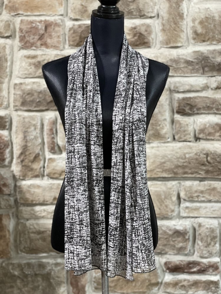 Black and White Burnout Scarf 18x 62