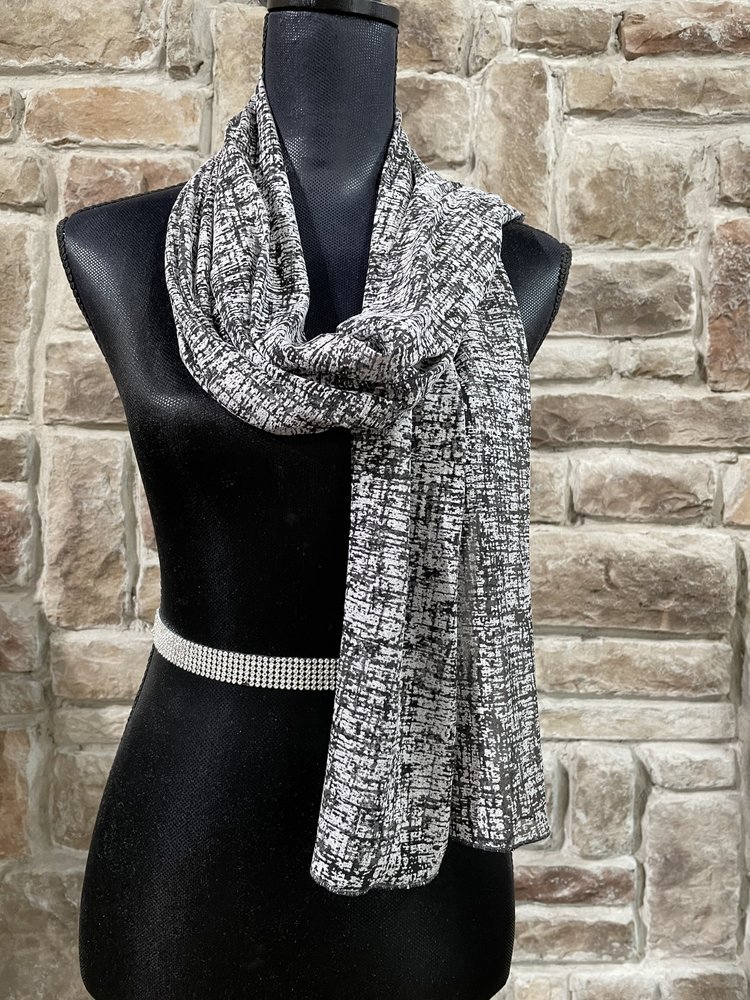Black and White Burnout Scarf 18x 62