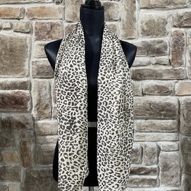 Tan Leopard Print Scarf 24" x 56"