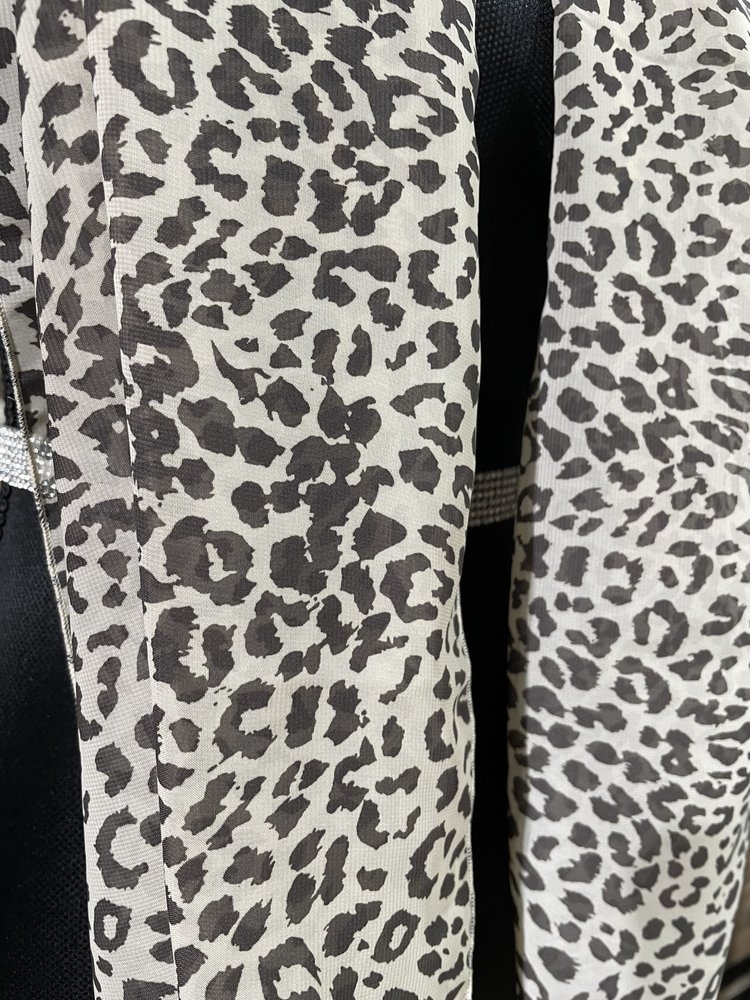 Tan Leopard Print Scarf 24" x 56"