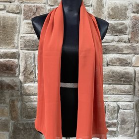 Orange Chiffon Scarf 17" x 56"