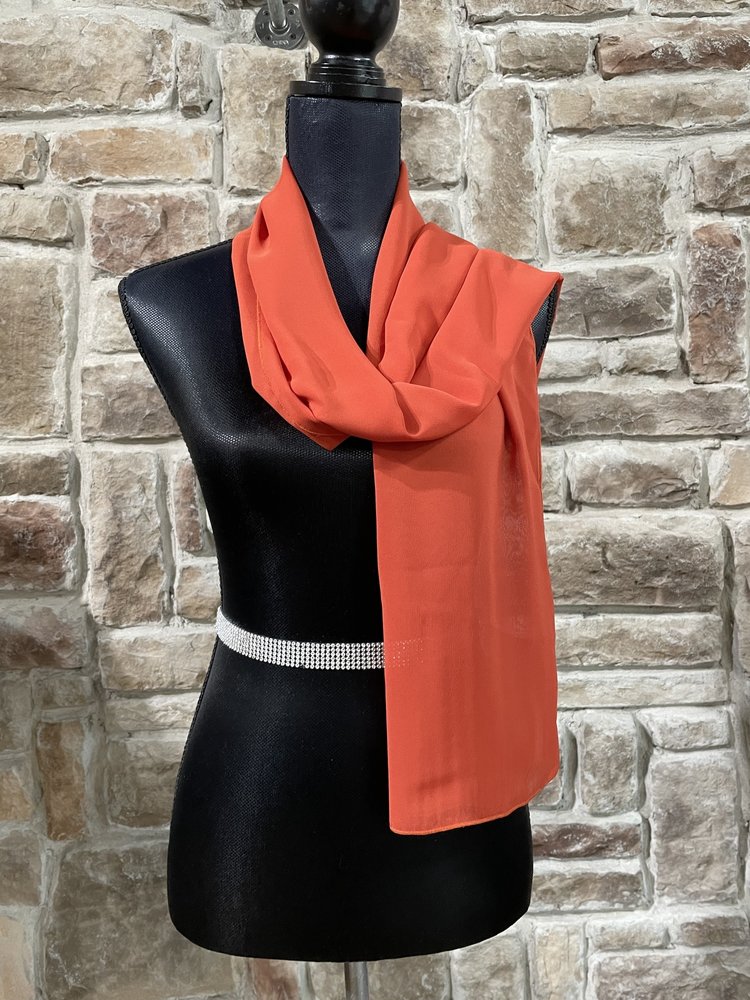 Orange Chiffon Scarf 17" x 56"