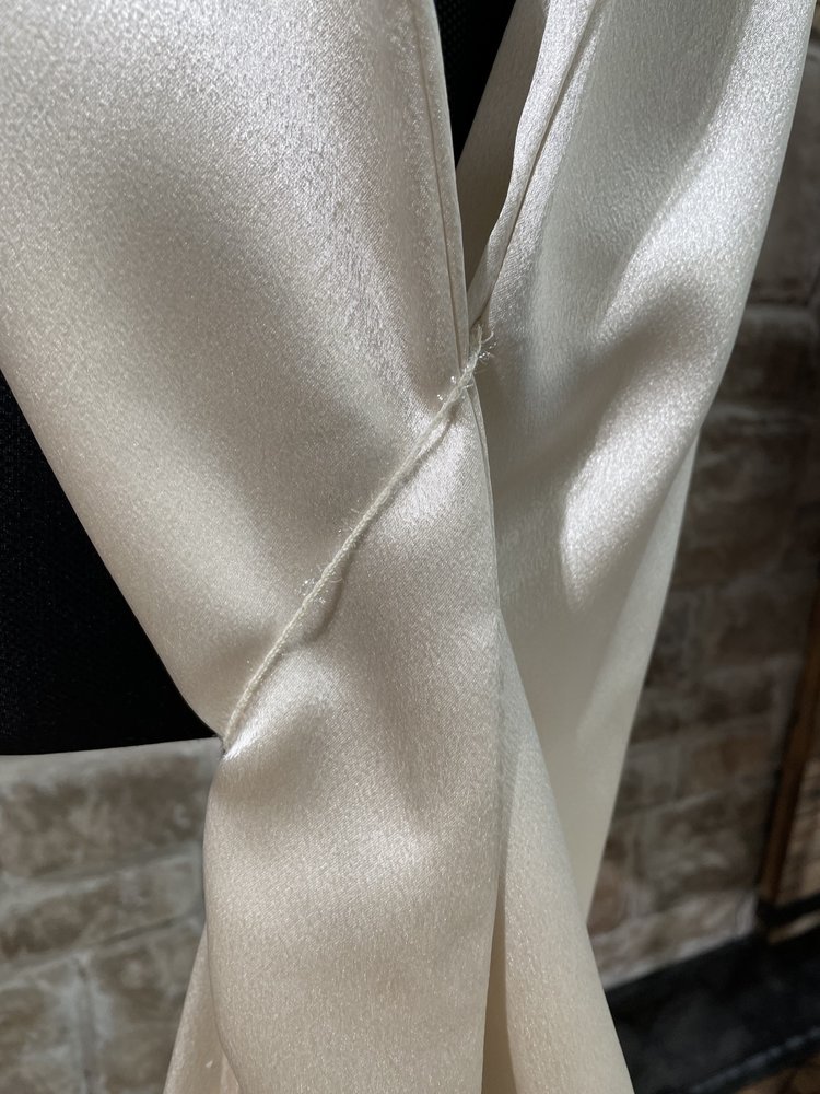 Ivory Textured Satin Wrap, 14.25" x 82.5"