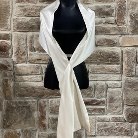 Ivory Satin Wrap, 13.75" x 90"