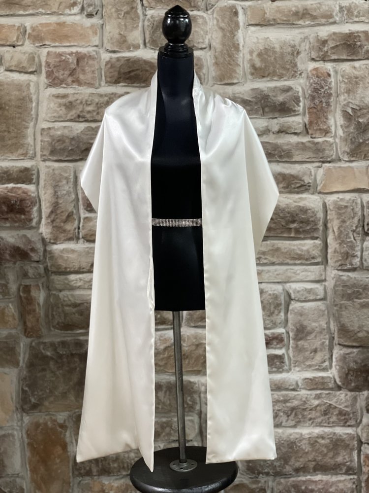 Ivory Satin Wrap, 13.75" x 90"