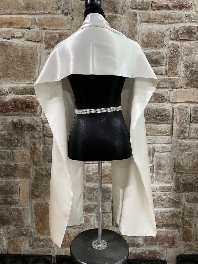 Ivory Satin Wrap, 13.75" x 90"