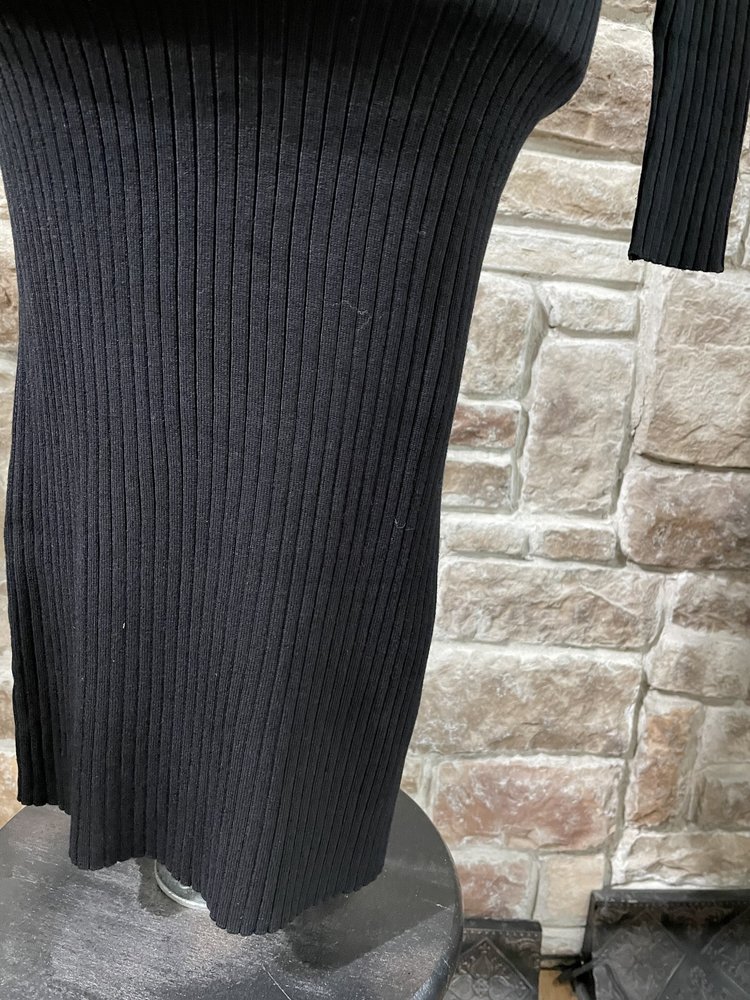 Derek Heart Black Belted Knit Long Sleeve Dress, Size S