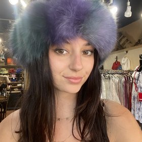 Mitchie's Matchings Purple and Green Dyed Fox Headband, 24"