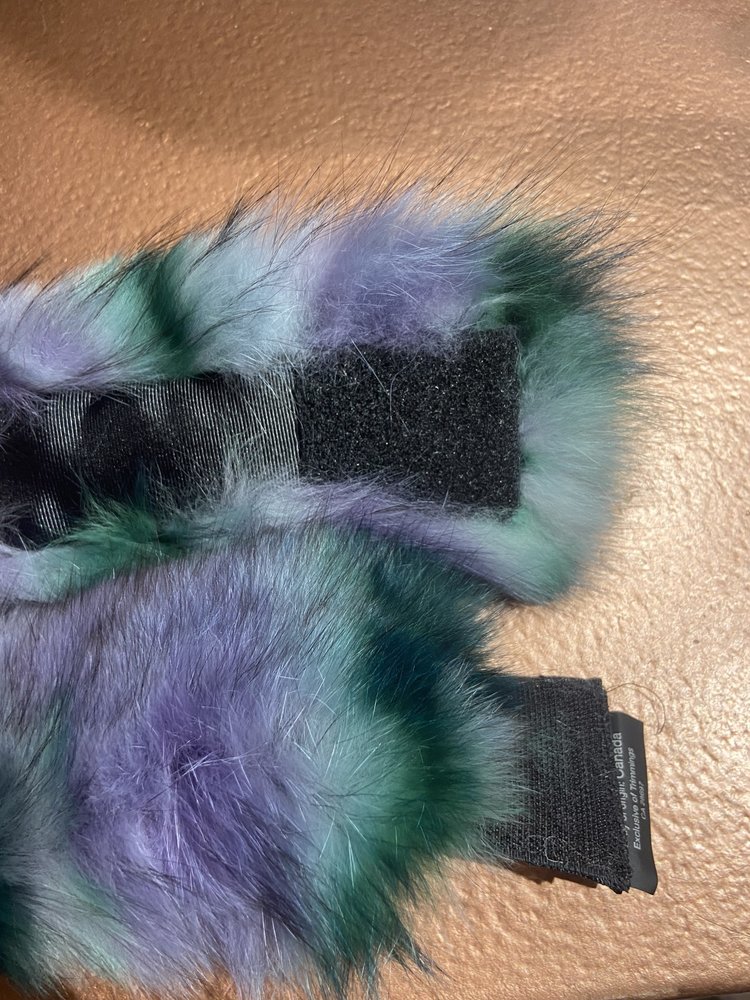Mitchie's Matchings Purple and Green Dyed Fox Headband, 24"