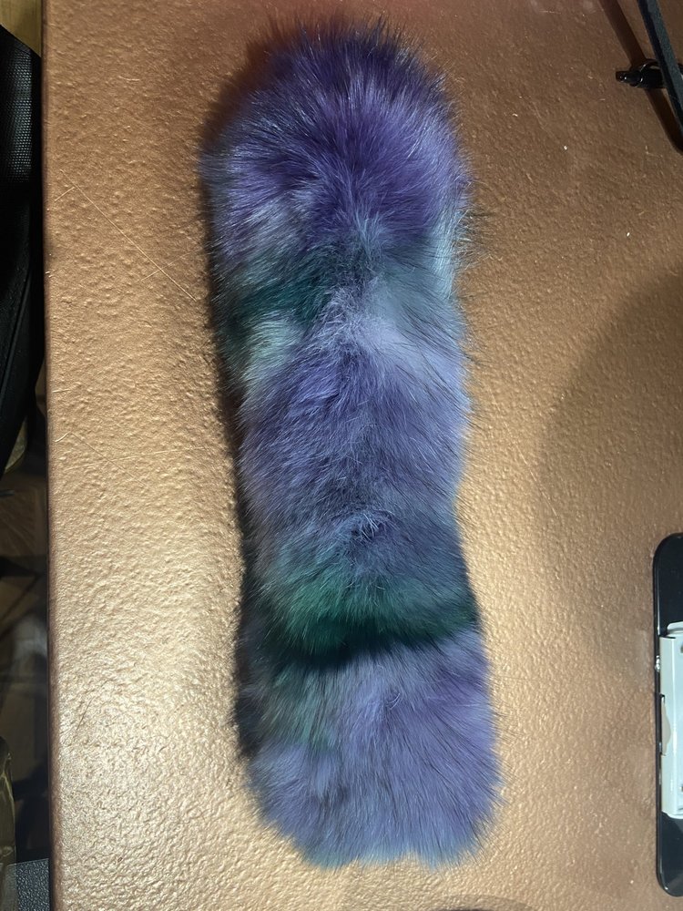 Mitchie's Matchings Purple and Green Dyed Fox Headband, 24"