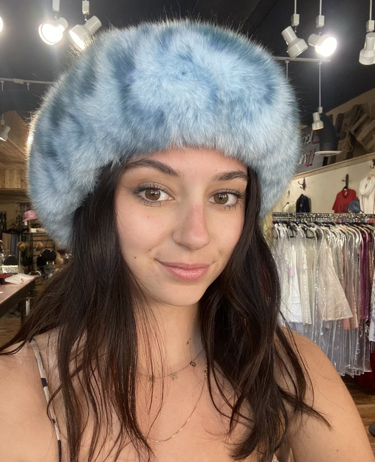 Mitchie's Matchings Light Blue Dyed Fox Headband,  24"