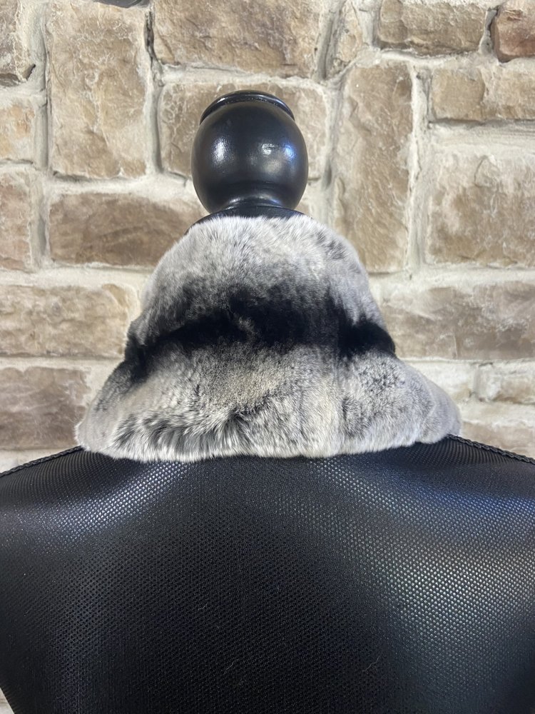 M. Miller Black and White Rex Rabbit Scarf,  34"