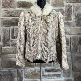 Blue Fox Herringbone Paw Jacket, Size M