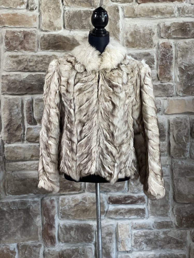 Blue Fox Herringbone Paw Jacket, Size M