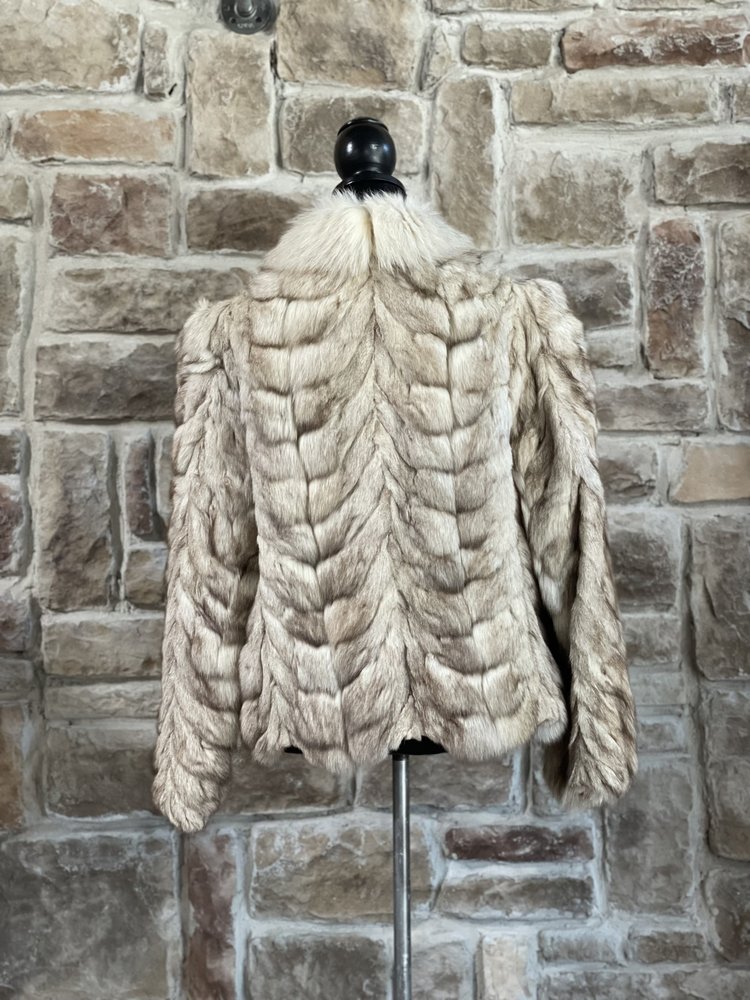 Blue Fox Herringbone Paw Jacket, Size M