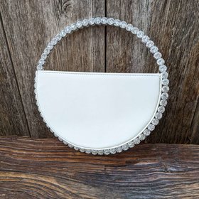 White Handbag with Orbiting CZ