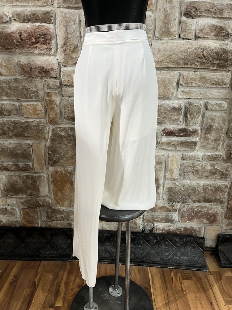 Jenni Kayne Cream Wide Leg Silk Pants, Size 6