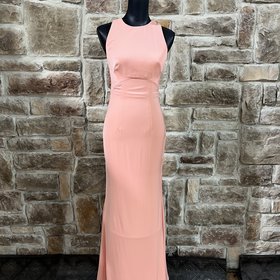 Jarlo Light Pink High Neck Cross Back Gown, Size XS