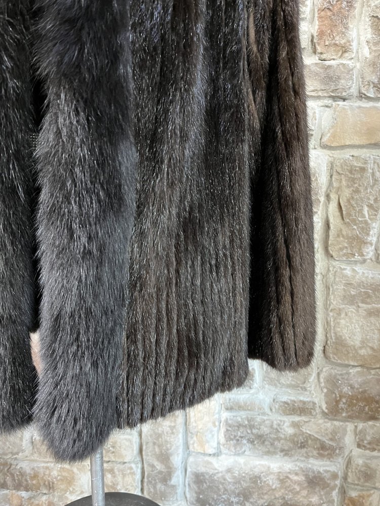 Very Dark Ranch Mink Corded with Fox Trim, Size M