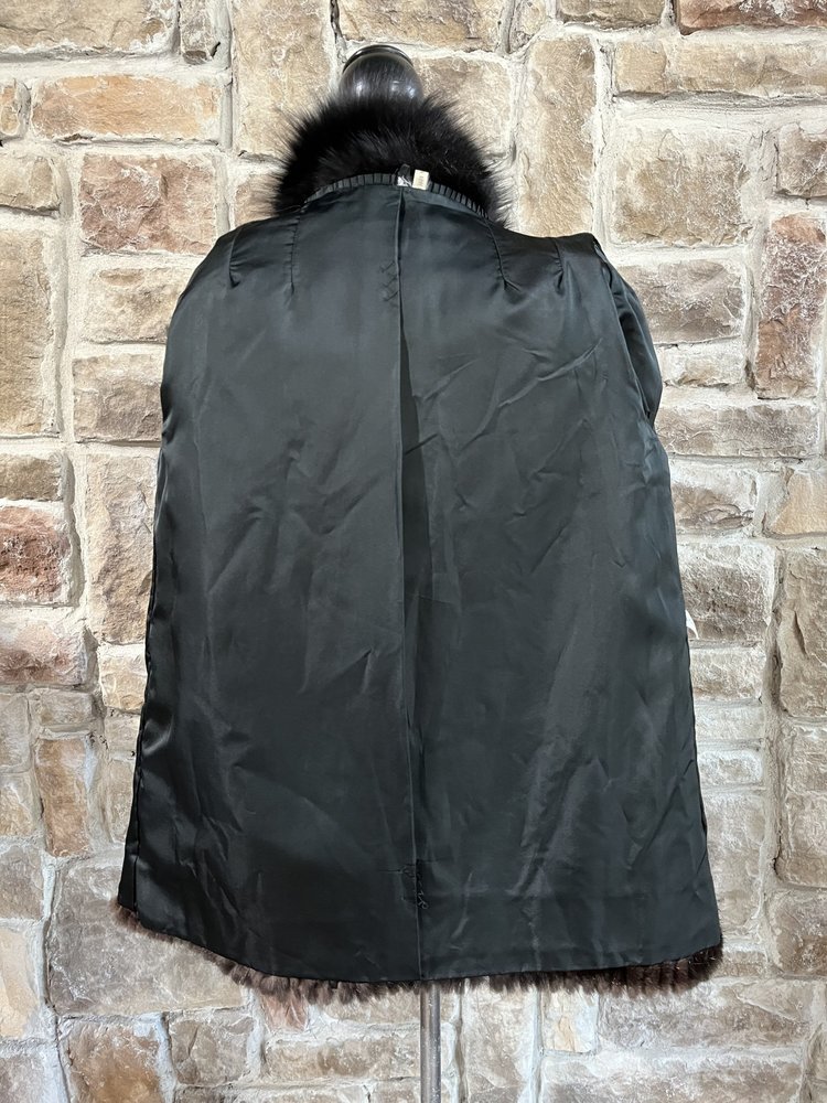 Very Dark Ranch Mink Corded with Fox Trim, Size M