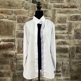 Essex Classics White Solid Riding Shirt, Size 40 (L)