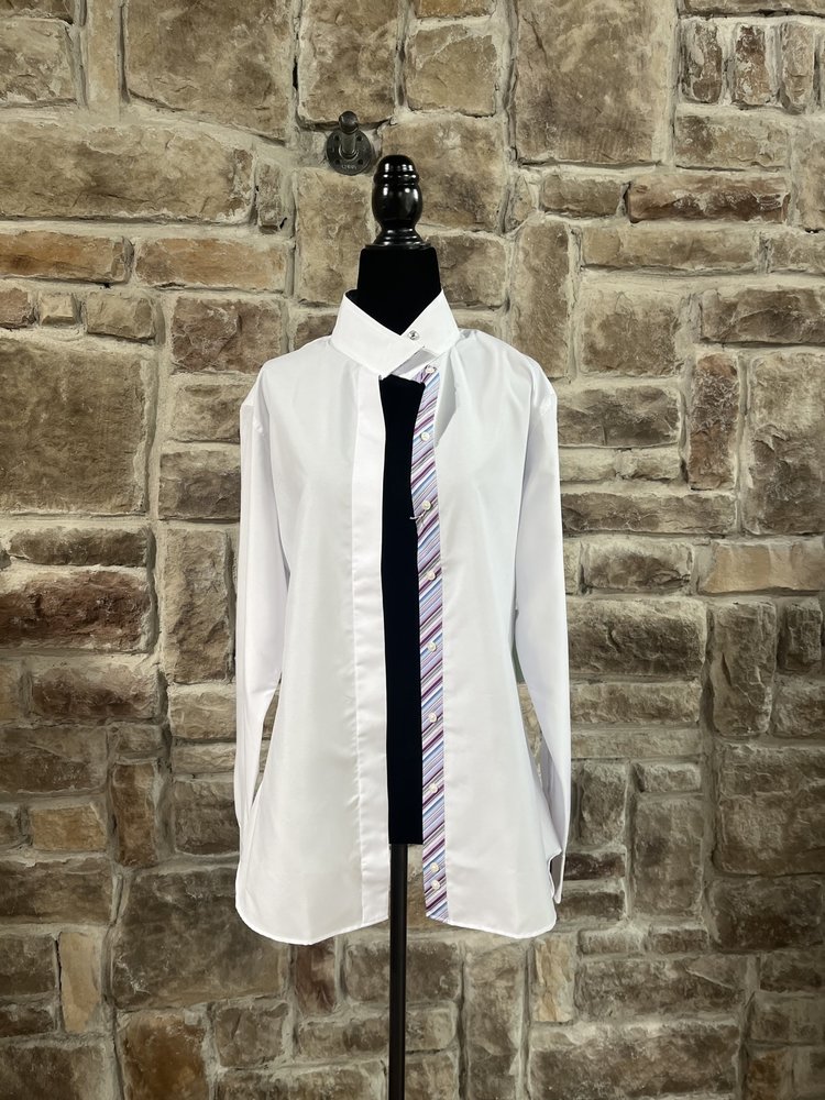 Essex Classics White Solid Riding Shirt, Size 40 (L)