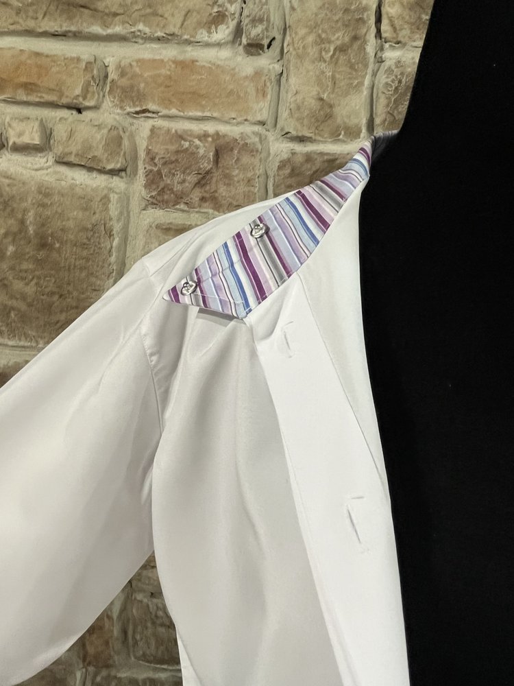 Essex Classics White Solid Riding Shirt, Size 40 (L)